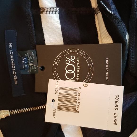 French Connection Women's Striped Bandage Dress - Size 6 - Picture 8 of 9